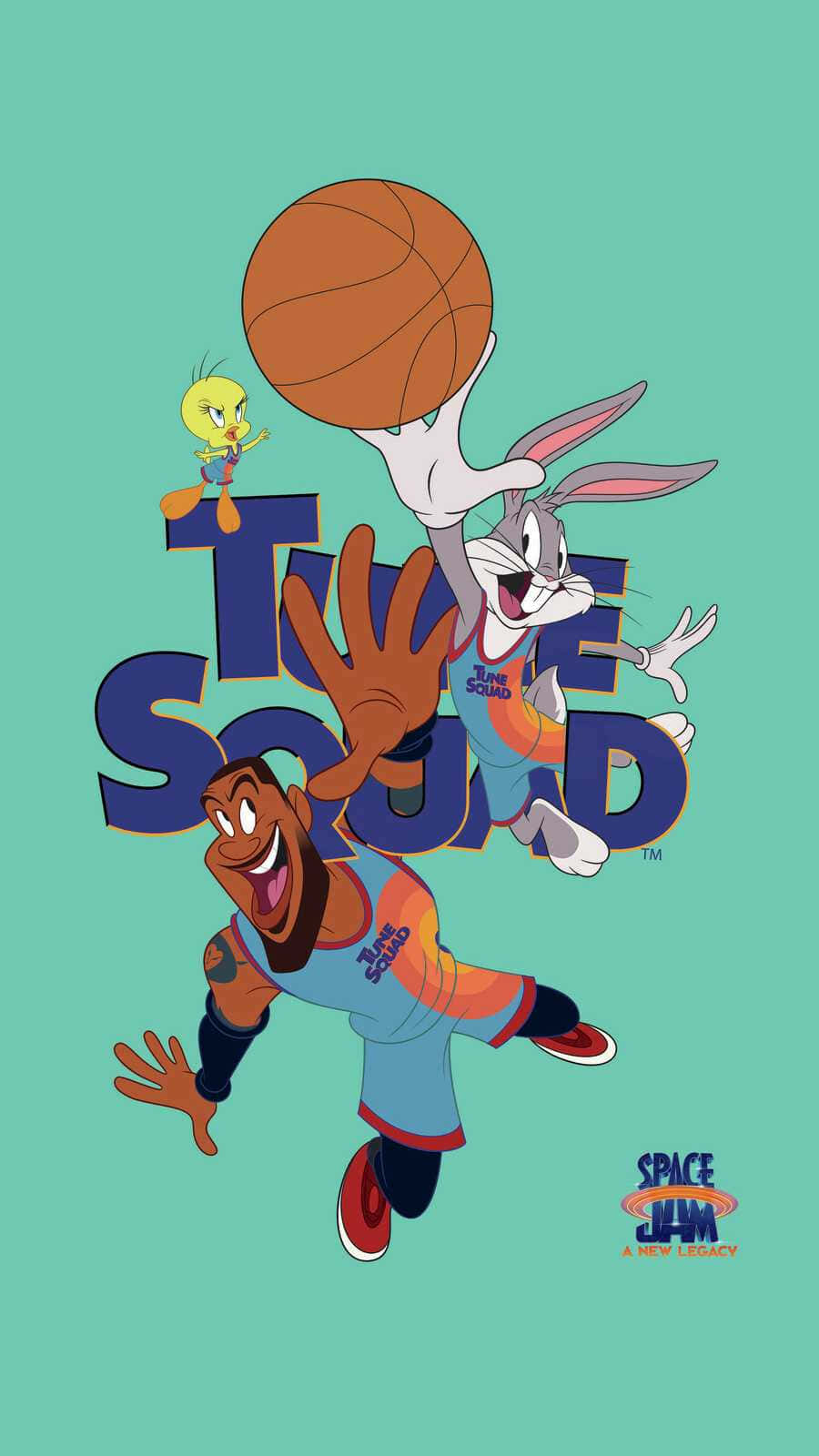 Cool Space Jam Lebron And Tunes Squad Cartoon Wallpaper