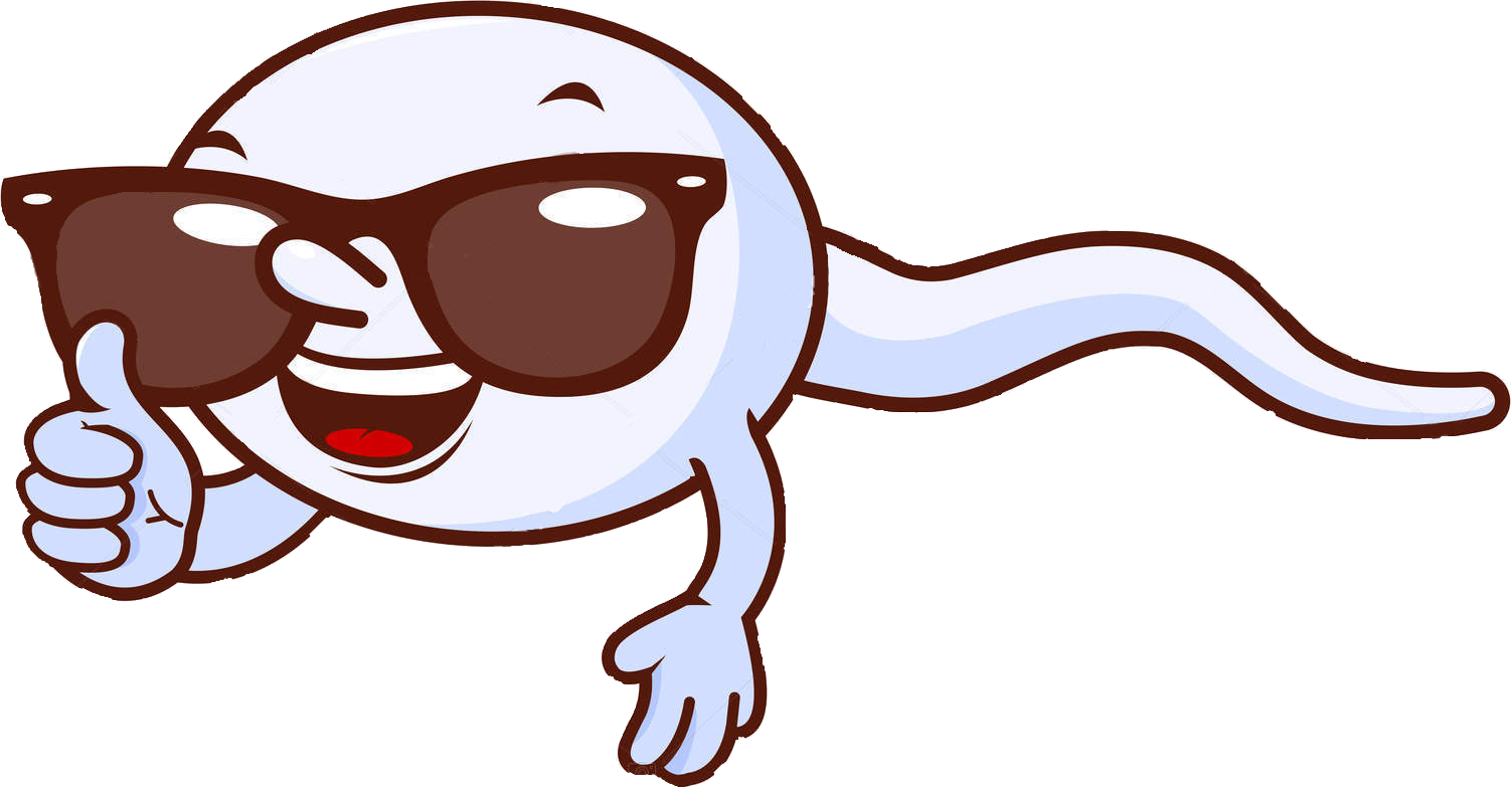 Cool Sperm Character Thumbs Up PNG