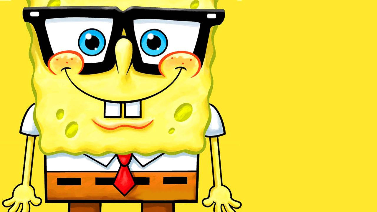 Nördigcool Spongebob Med Glasögon. Wallpaper