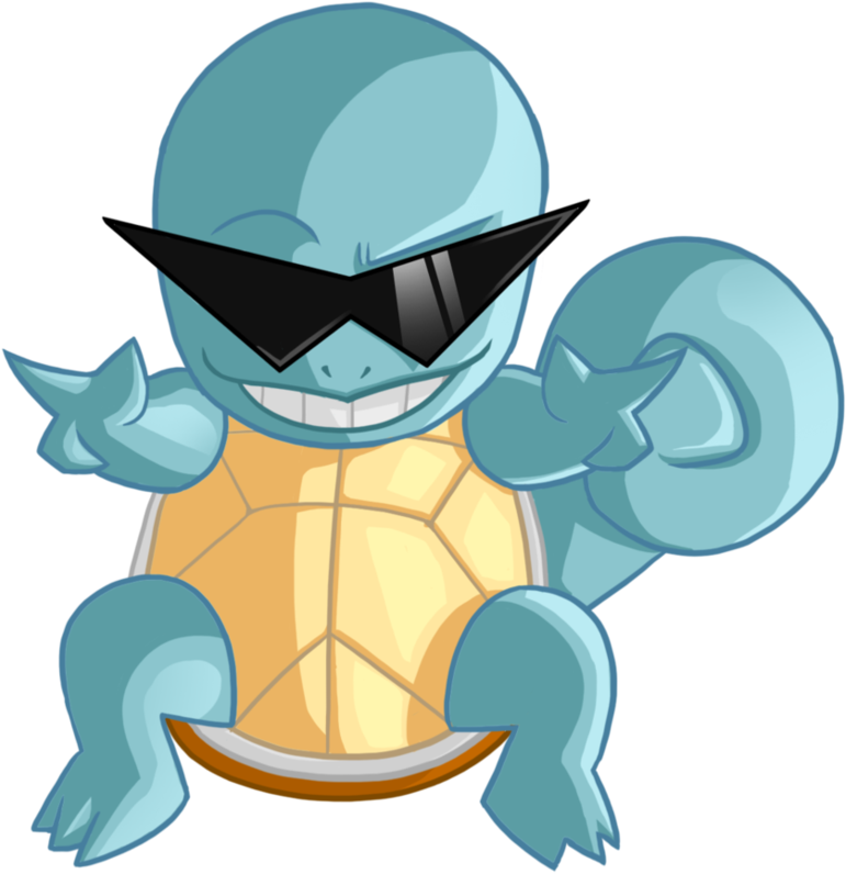 Cool Squirtle With Sunglasses PNG