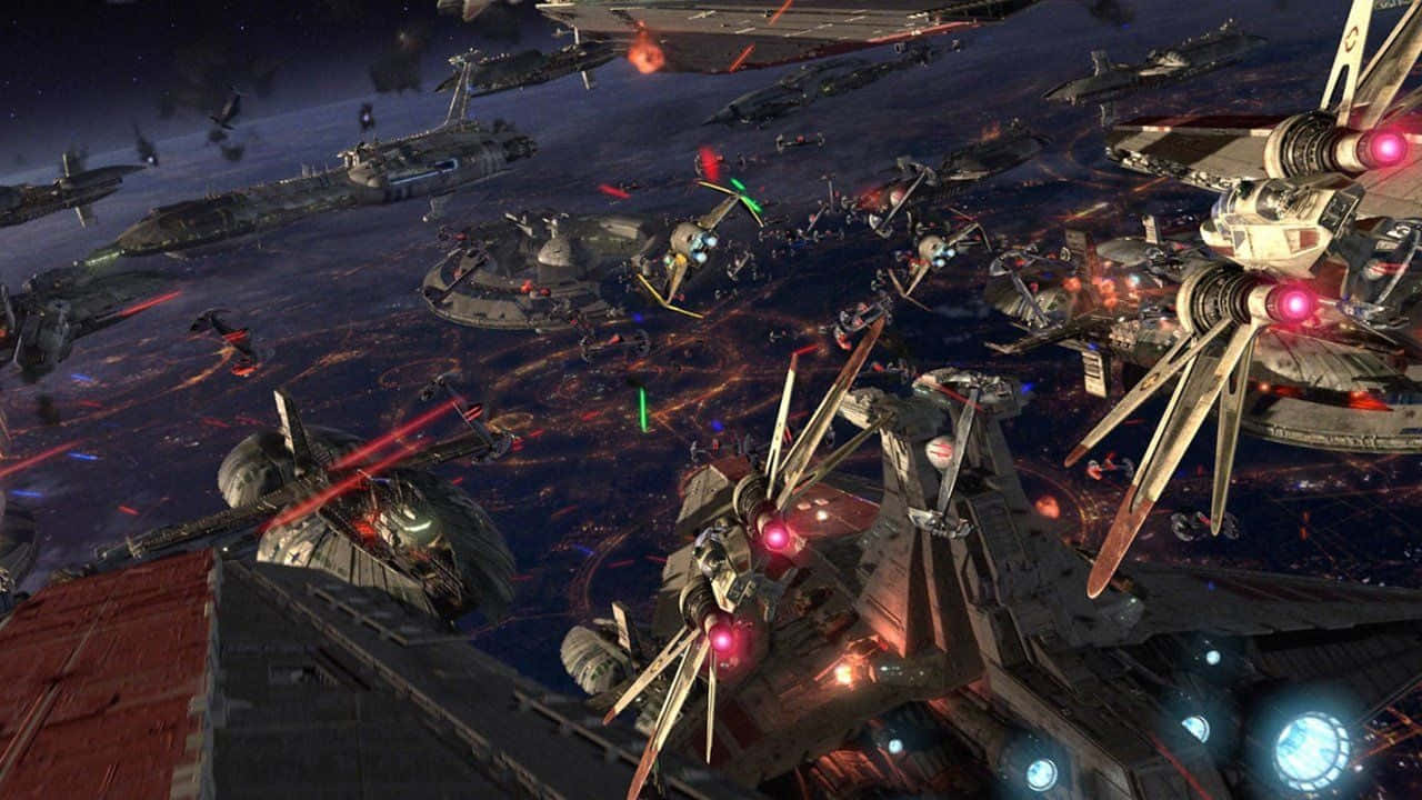 Epic space battle in the Star Wars universe