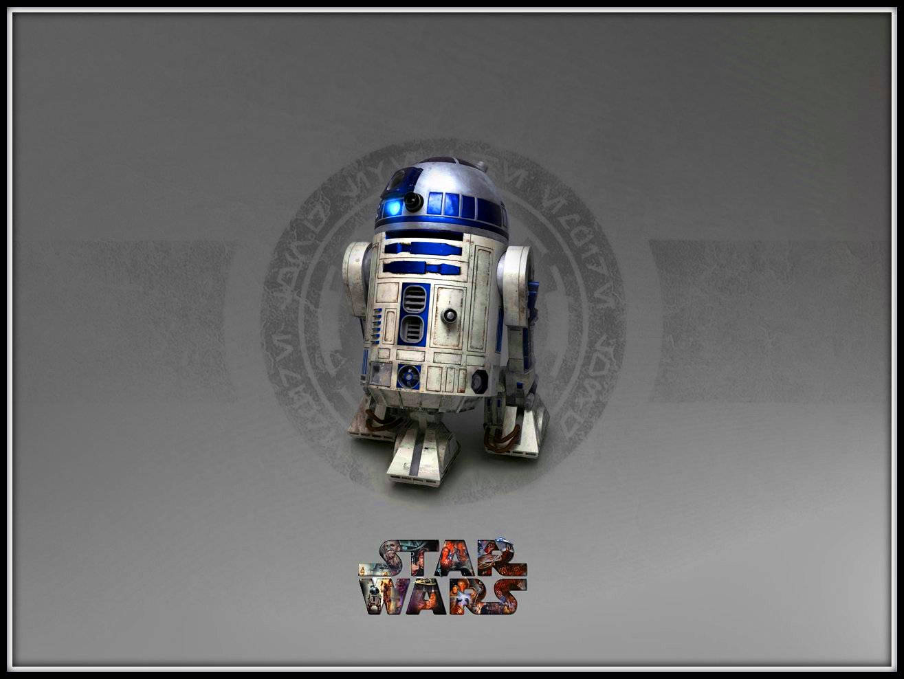 Sjov Star Wars R2-D2 Droid Mønster Wallpaper