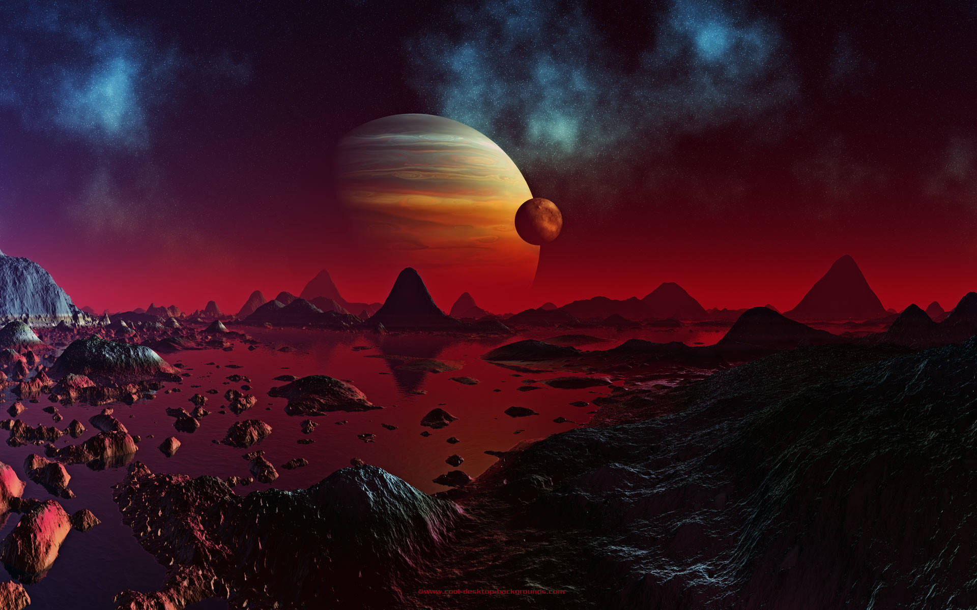 Cool Stationær Sci-fi Planet Wallpaper