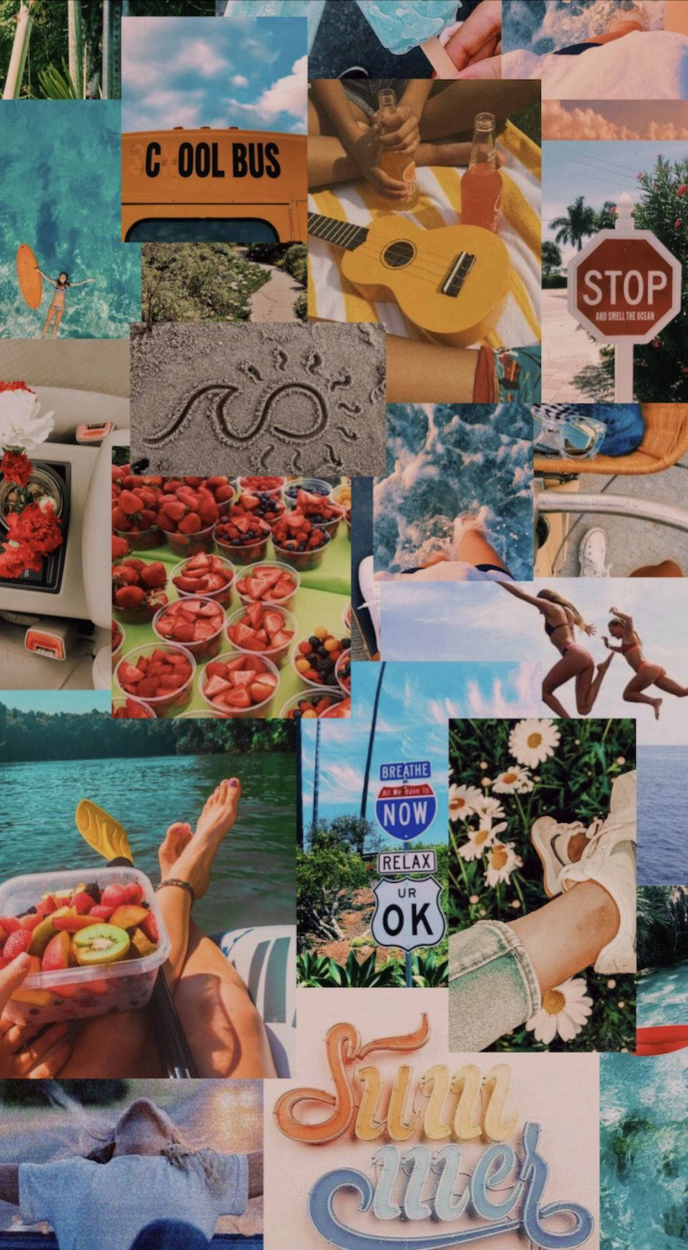 Cool Summer Vibes Collage Wallpaper