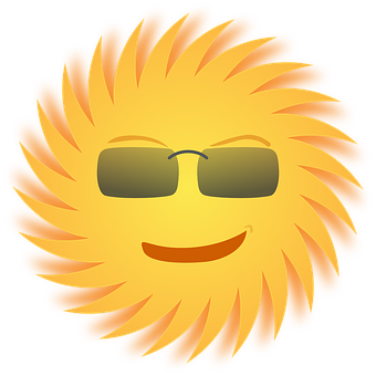 Cool Sun Emoji Illustration PNG