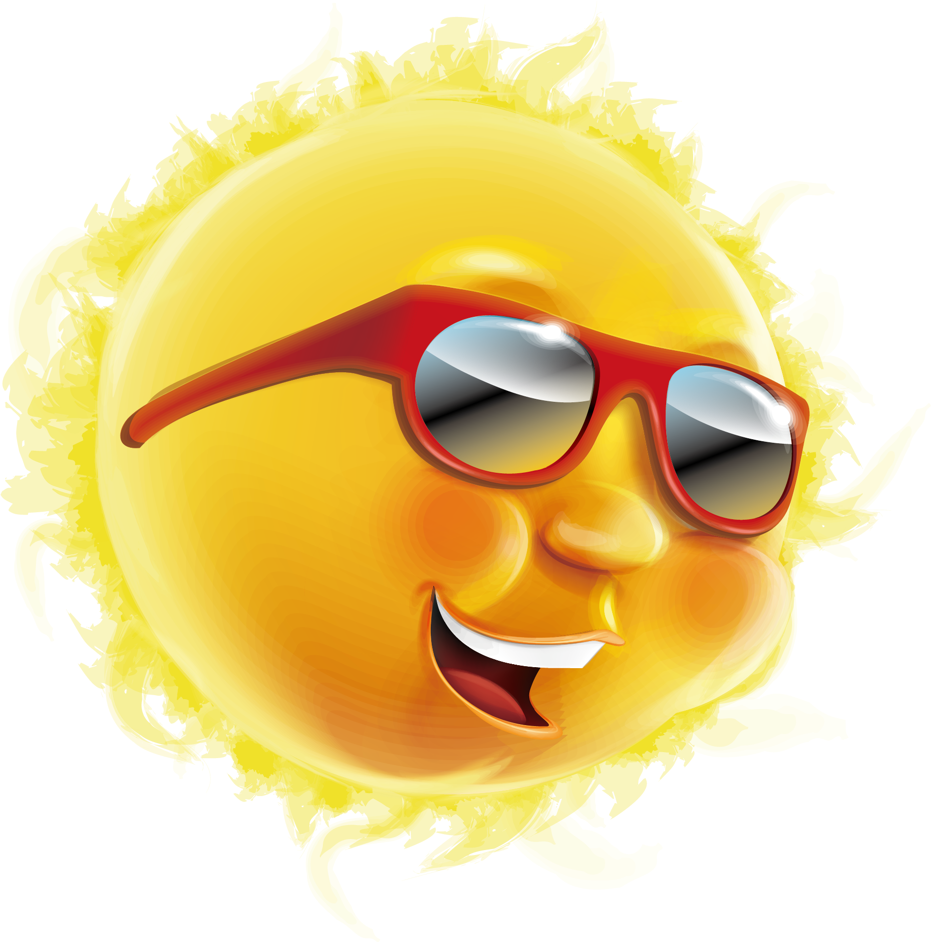Cool Sun Emojiwith Sunglasses PNG