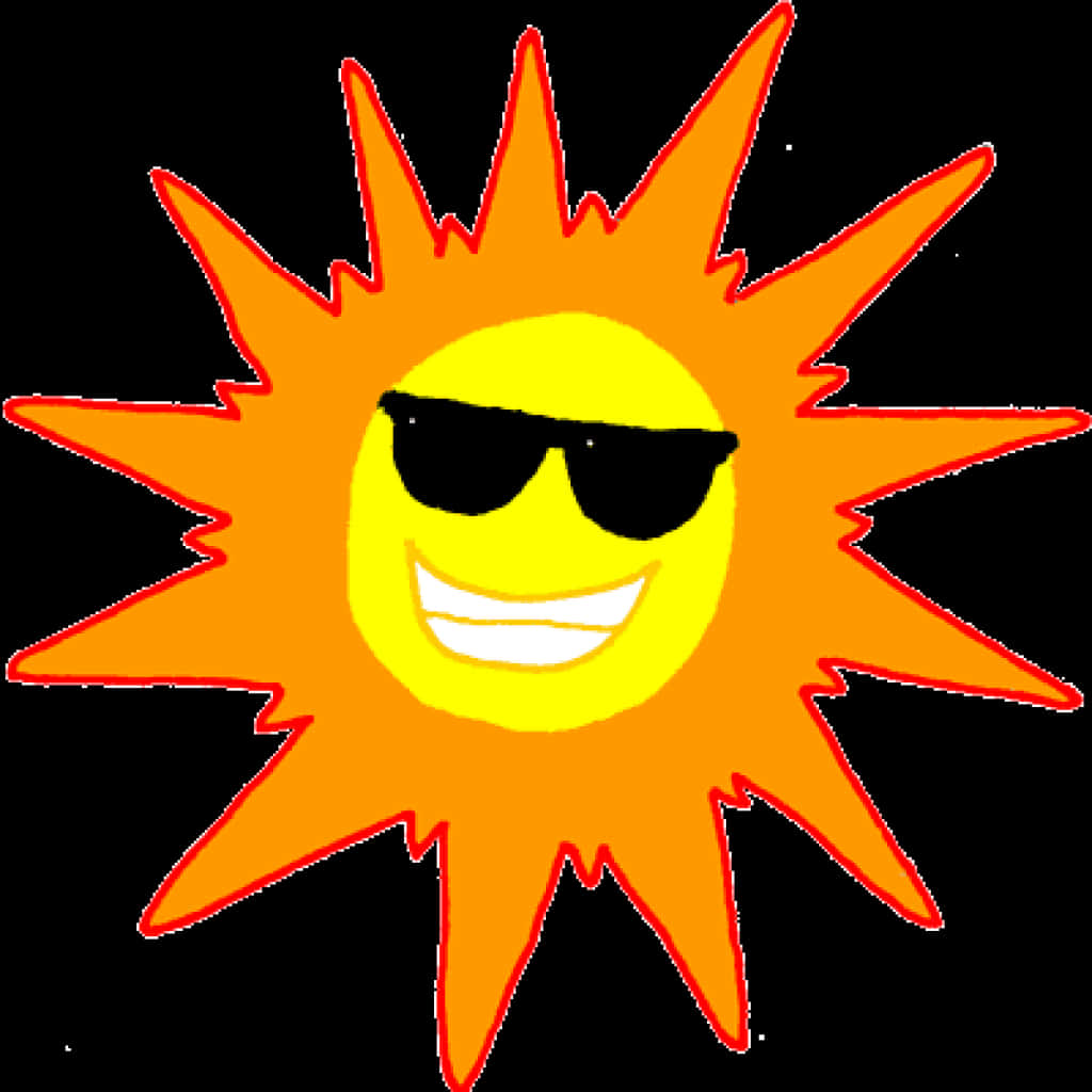 Cool Sun With Sunglasses Transparent Background PNG