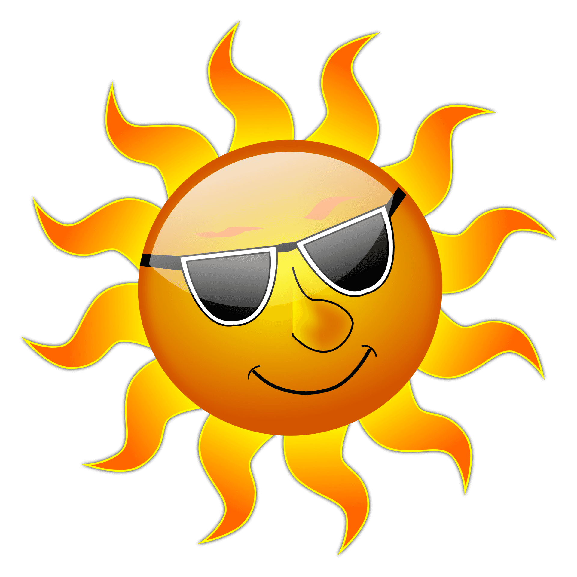 Cool Sunglasses Sun Cartoon PNG