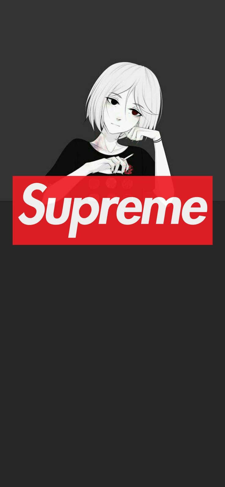 Cool Supreme Anime Black And White Anime Girl Background