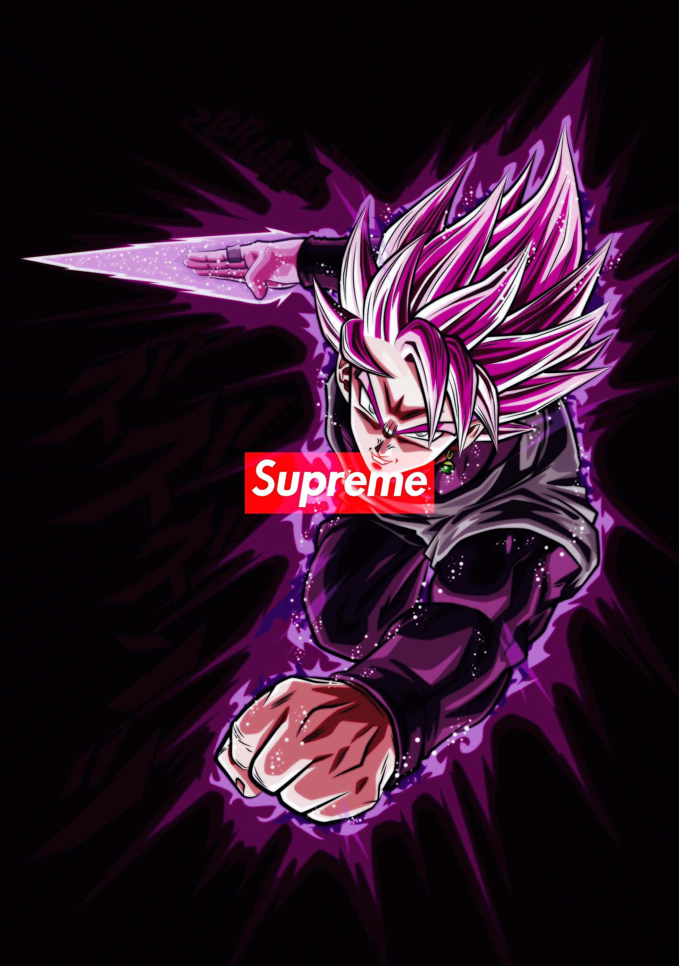Cool Supreme Anime Goku Purple Aesthetic Wallpaper