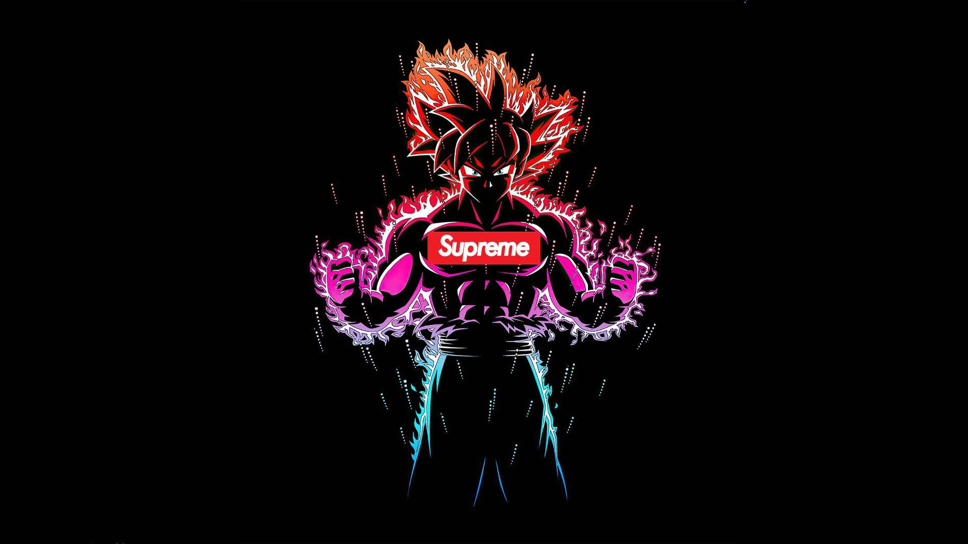 Cool Supreme Colored Goku Silhouette