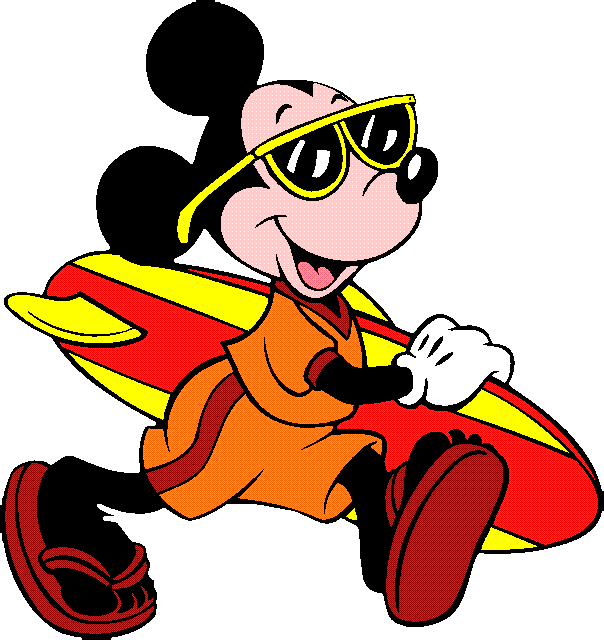 Cool Surfing Mickey Mouse PNG