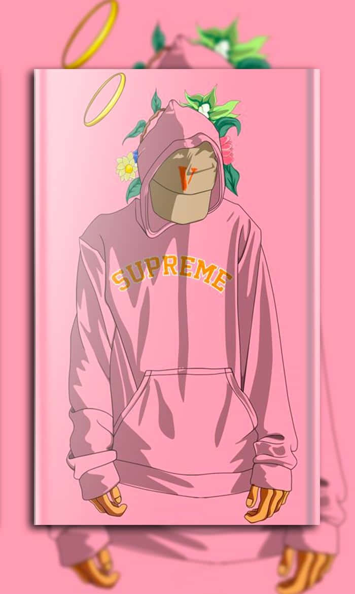 Suprem hoodie - lyserød Wallpaper