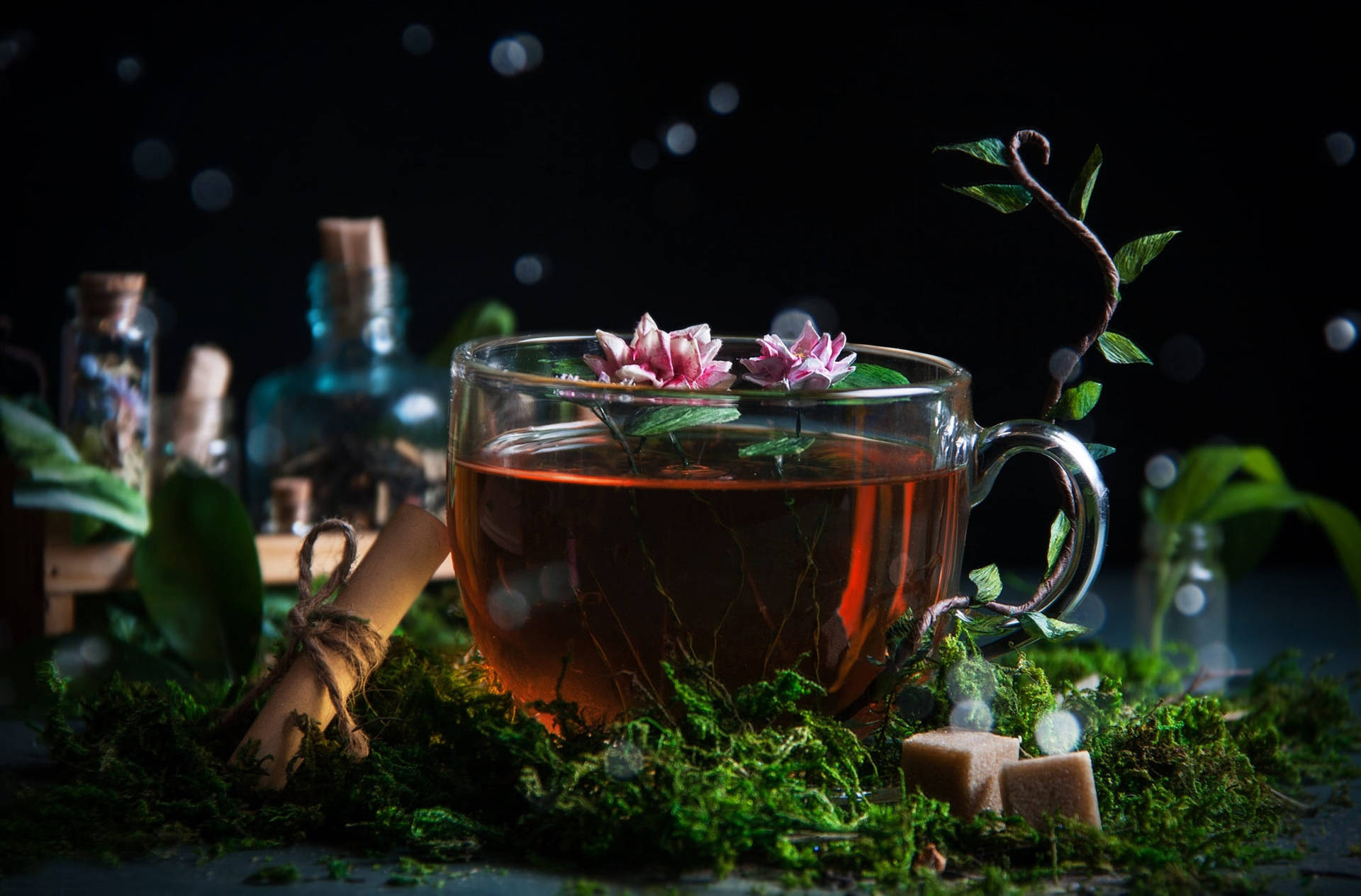 Impostazionefresca Di Un Giardino Di Tè. Sfondo