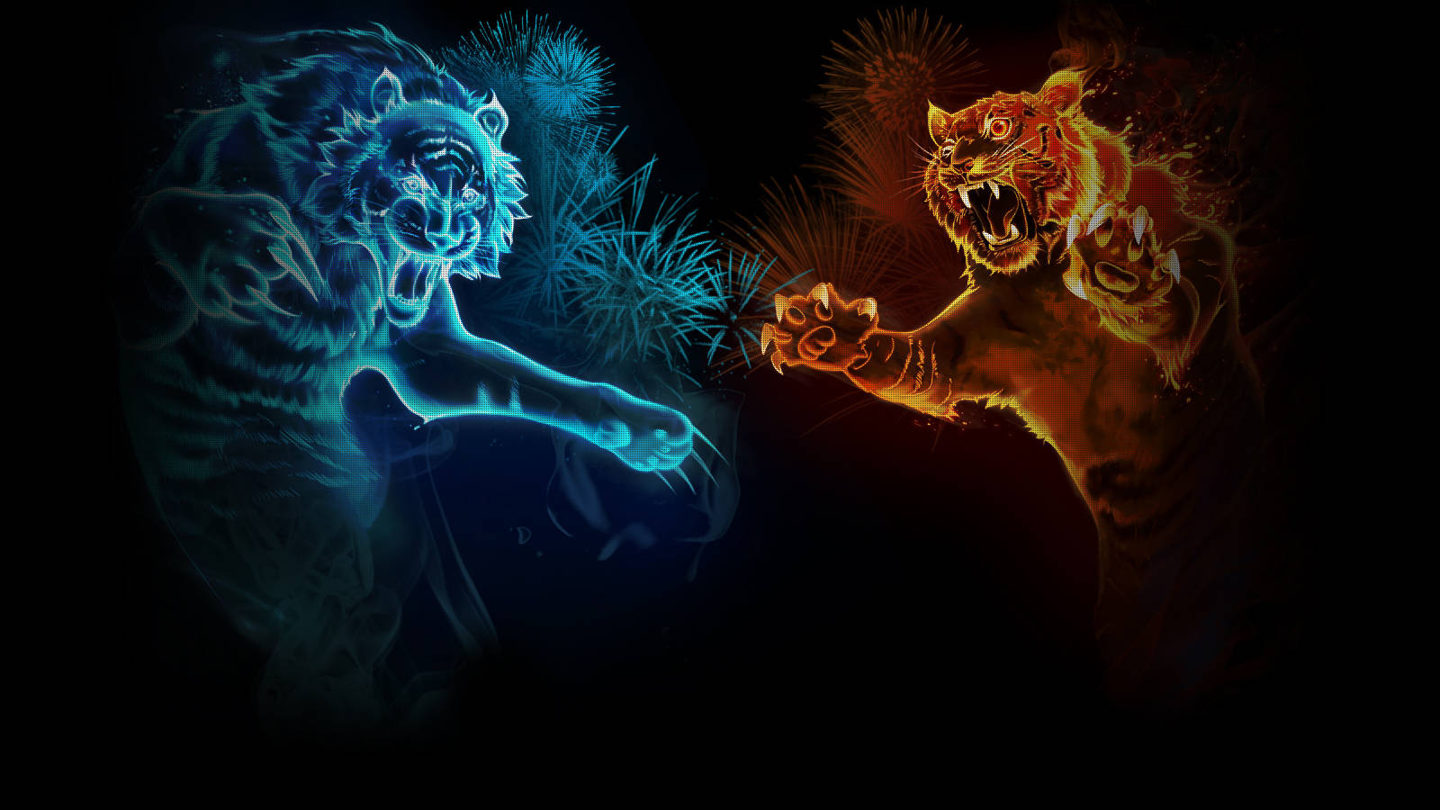 Cool Tiger Fighting Background