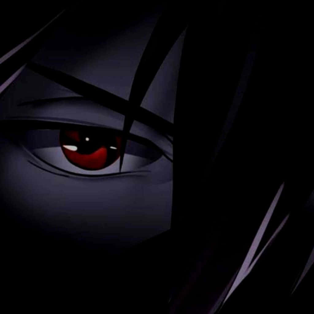 Enmörk Anime-ögon Med Röda Ögon