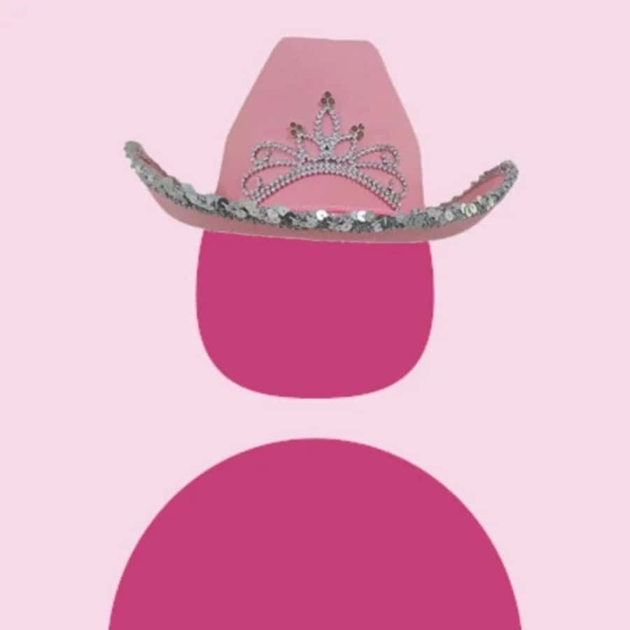 A Pink Cowboy Hat With A Silver Tiara