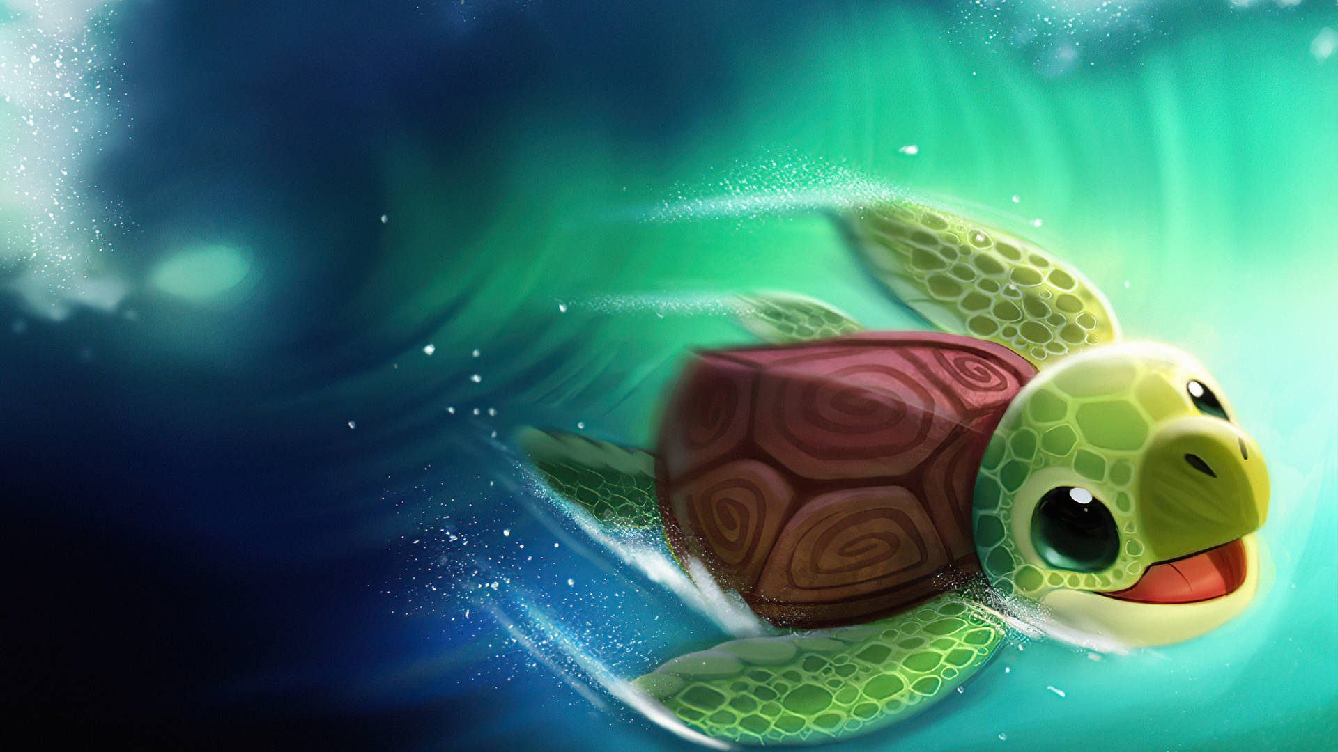 Cool Turtle Digital Drawing Wallpaper