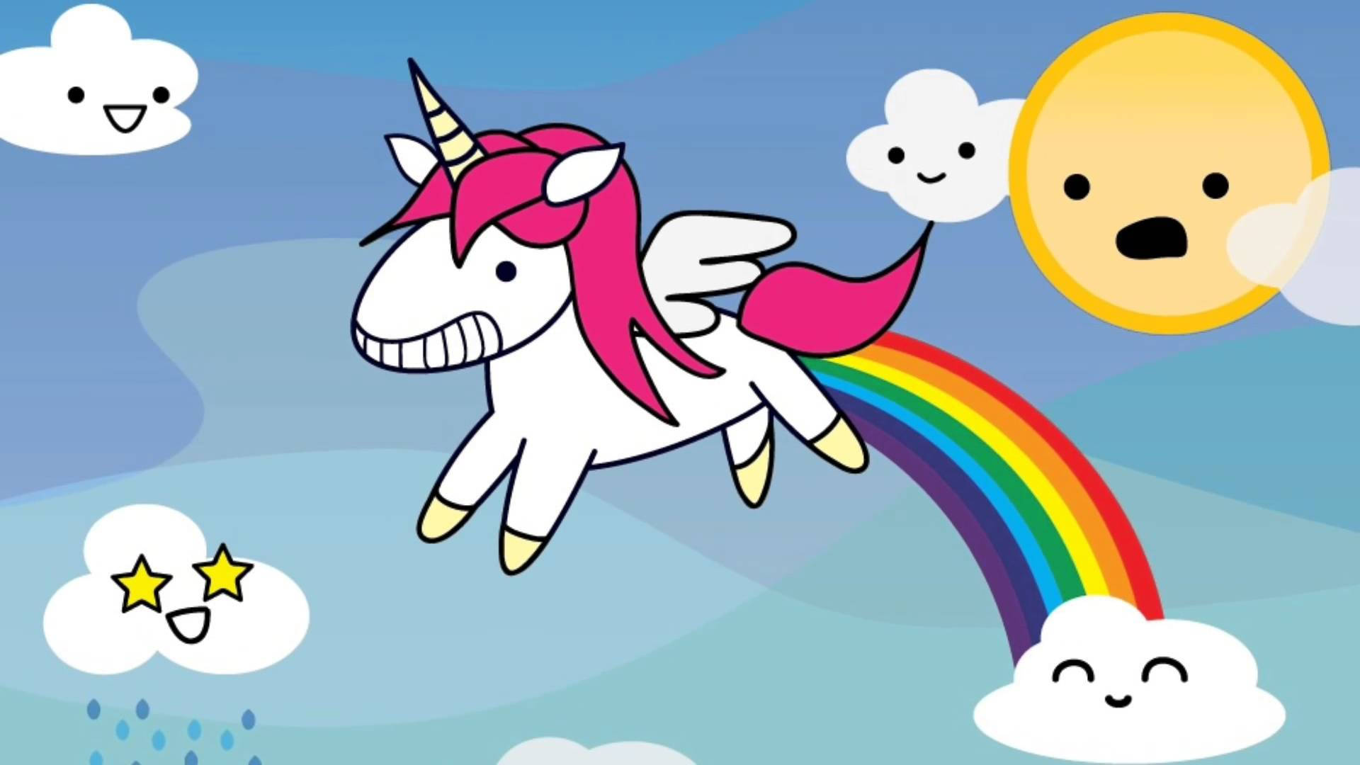 This cool unicorn will brighten your day Wallpaper