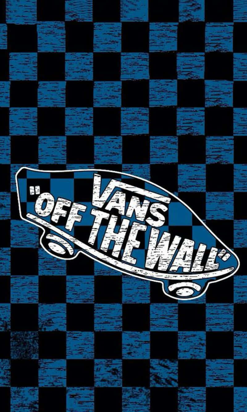 Sjov Vans Logo mod en blå og sort baggrund. Wallpaper