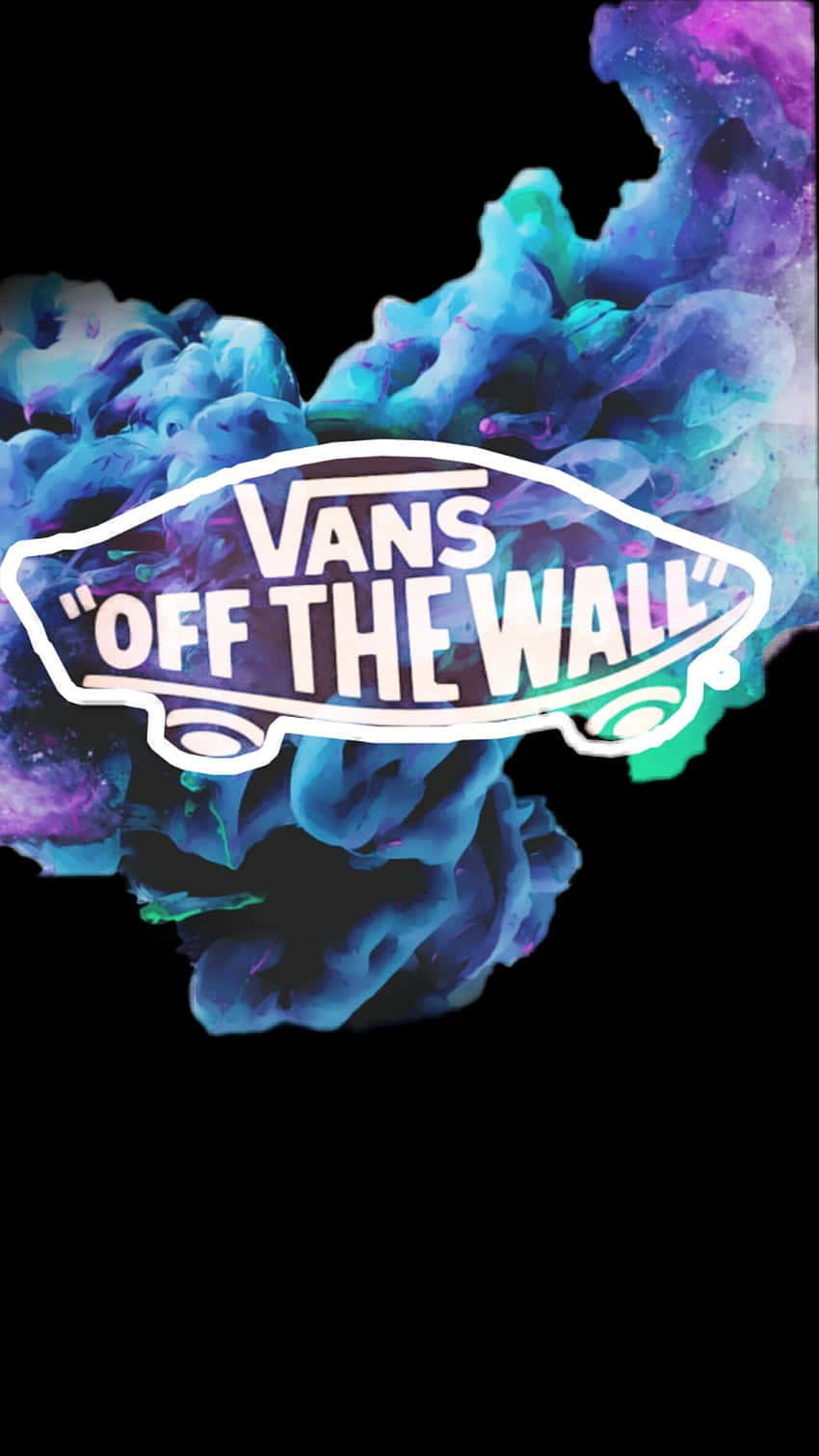 Cool Vans Logo with a Blue and Brown Design Wallpaper