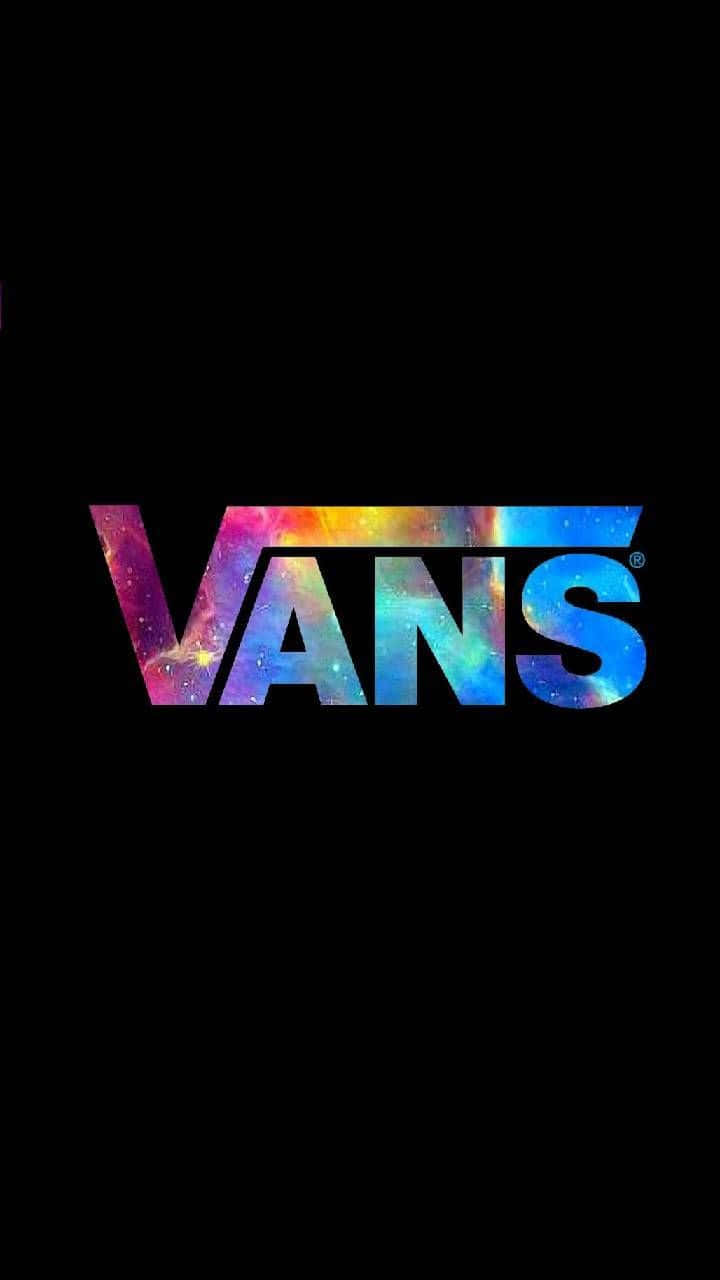 A cool and colorful Vans logo on a yellow background Wallpaper