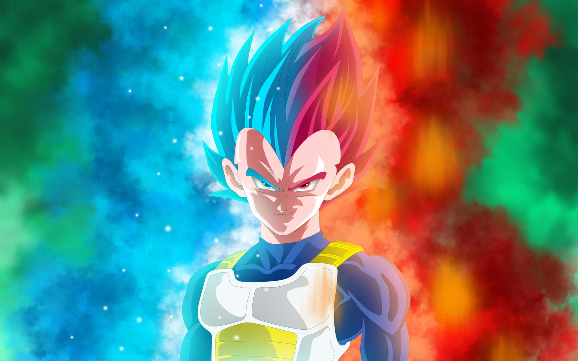 Cool Vegeta Red And Blue Wallpaper