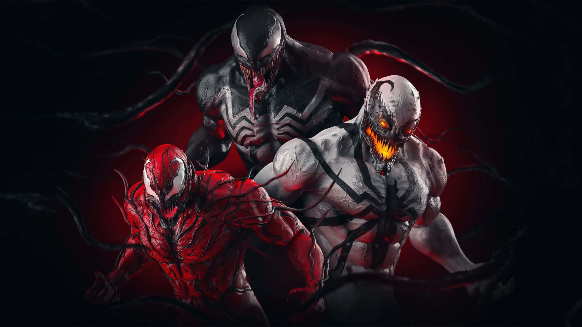 Epic battle - Venom faces Carnage in an intense battle! Wallpaper