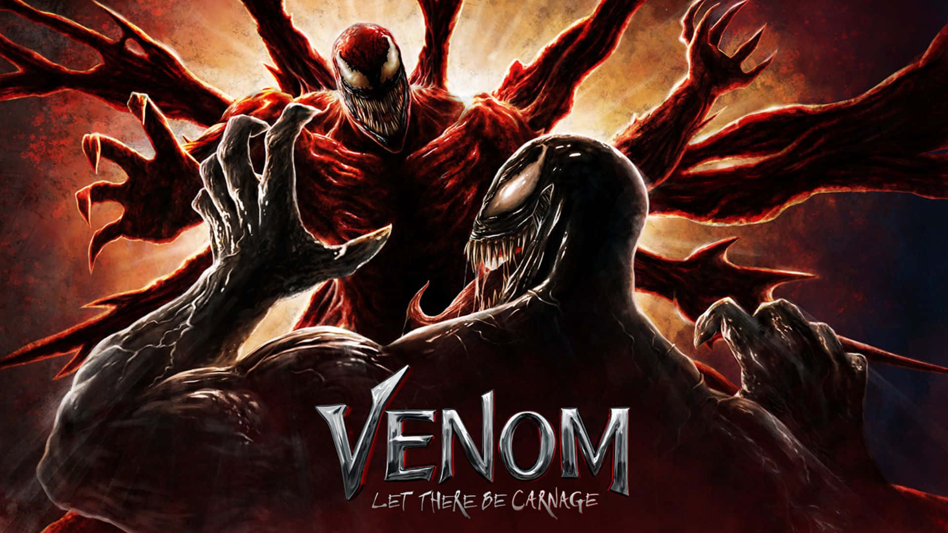 Imagemde Marvel Comic Superstars Venom & Carnage Clash Em Batalha. Papel de Parede