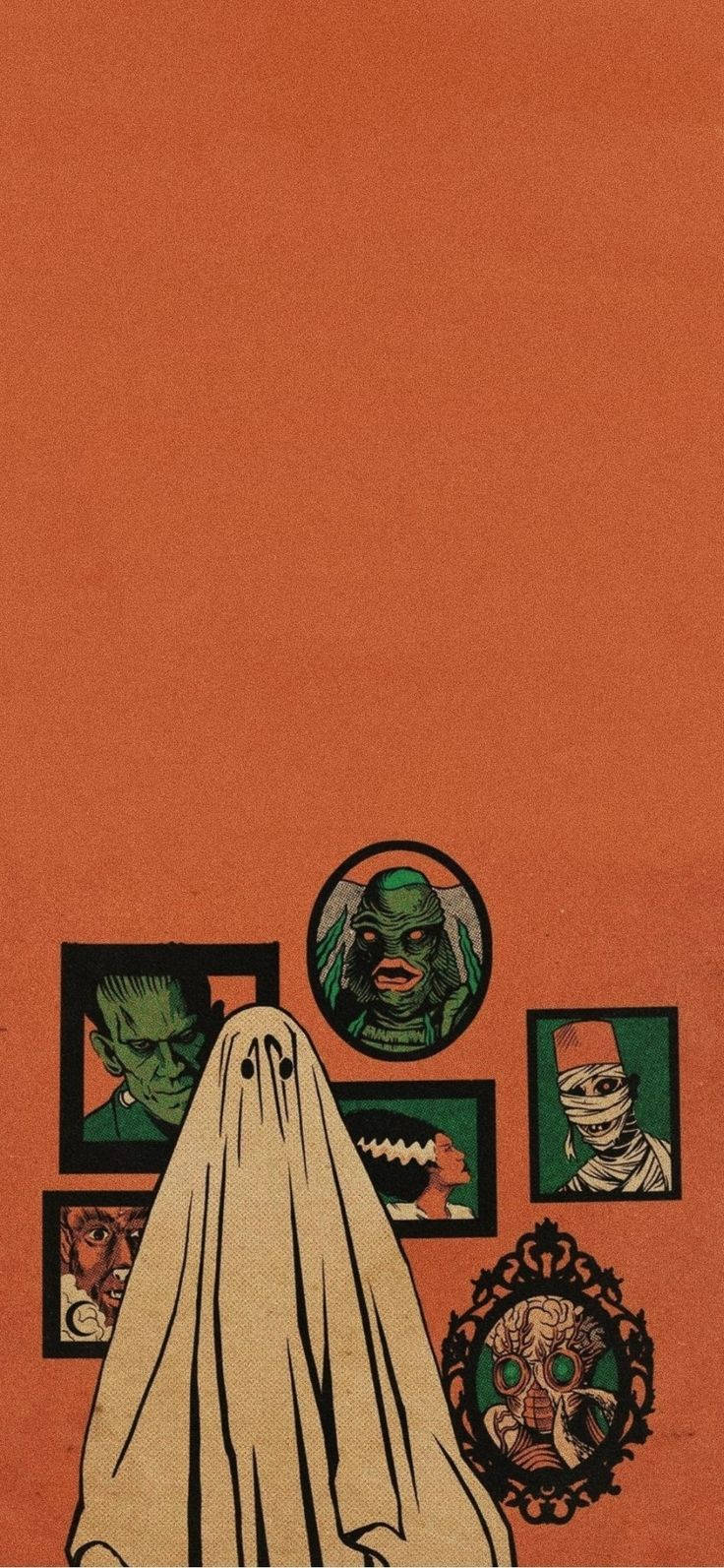 a comic book cover with a ghost in the background Wallpaper