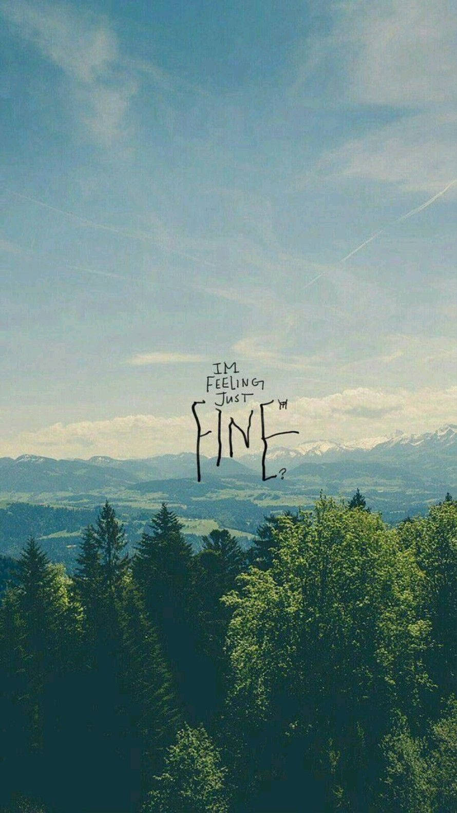 A Picture Of A Mountain With The Words Pine Wallpaper