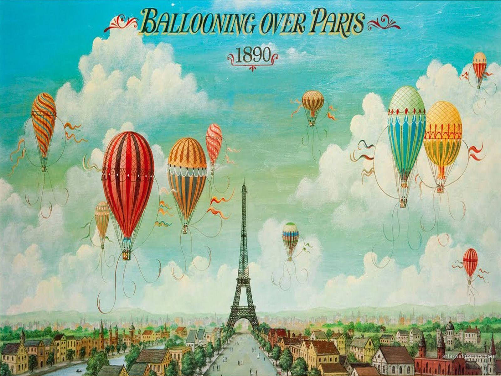 The Cover Of The Album Ballooning Over Paris Wallpaper