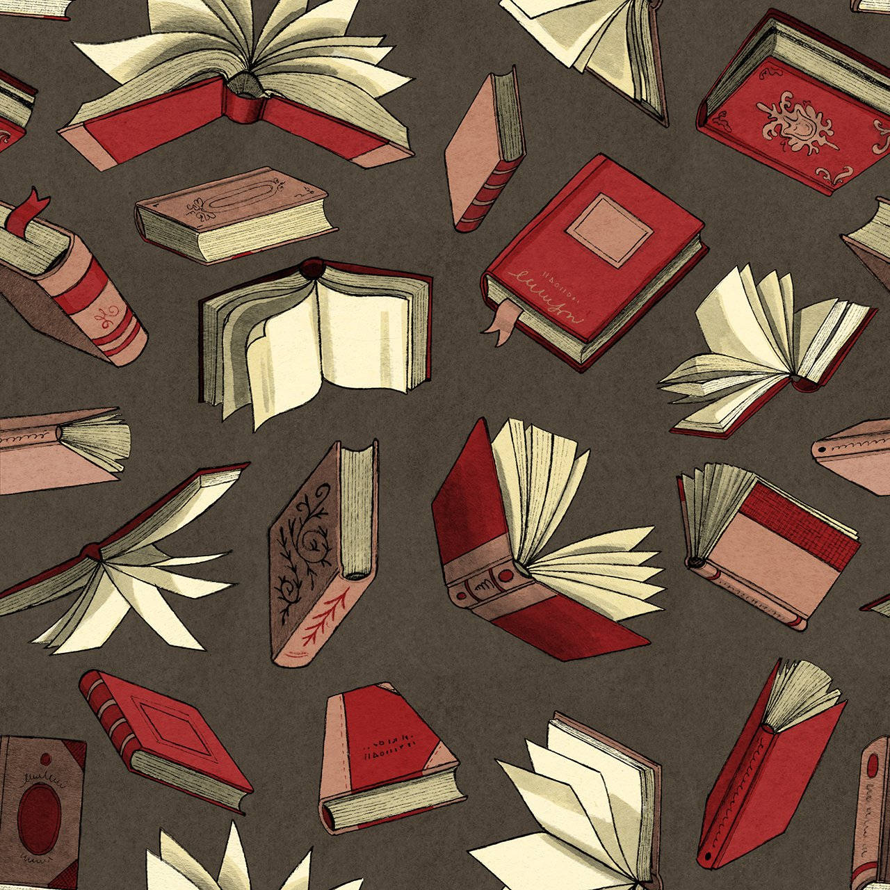 A Pattern Of Books Wallpaper