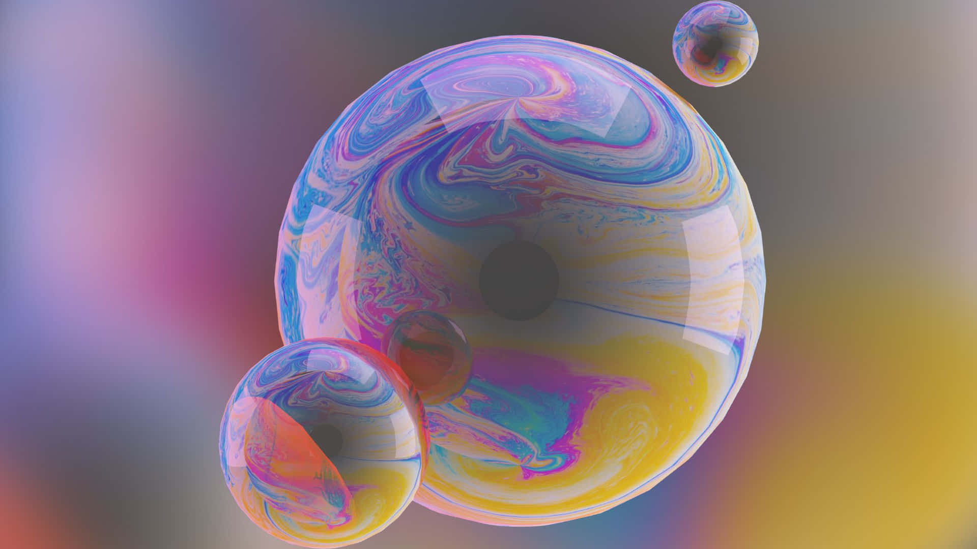 a colorful swirl of soap bubbles on a background Wallpaper