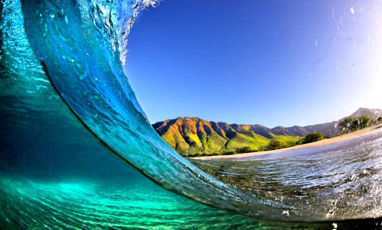 Cool Wave Shot In A Beautiful Beach Wallpaper