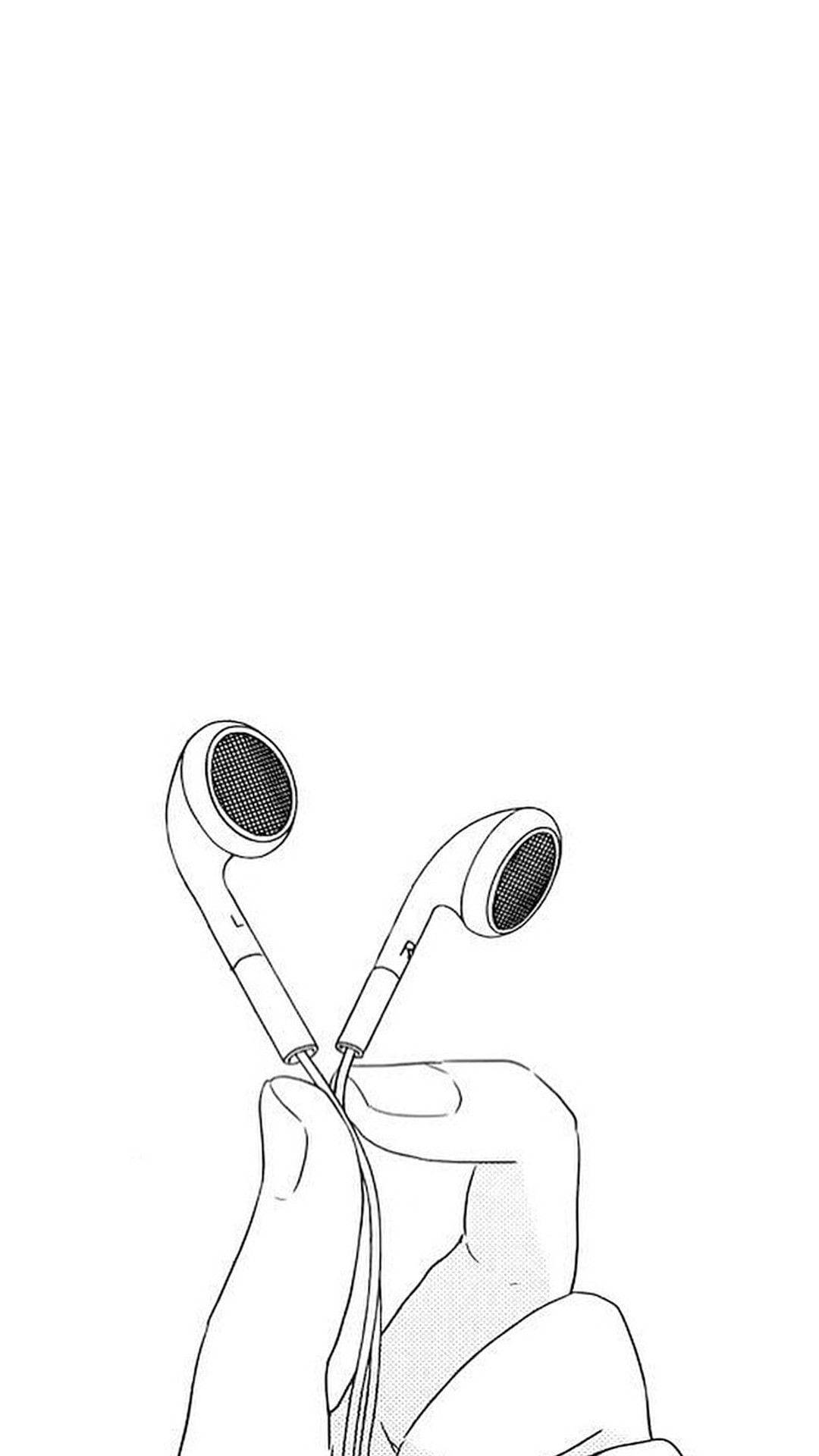 Kølig hvide høretelefoner abstrakt baggrund Wallpaper
