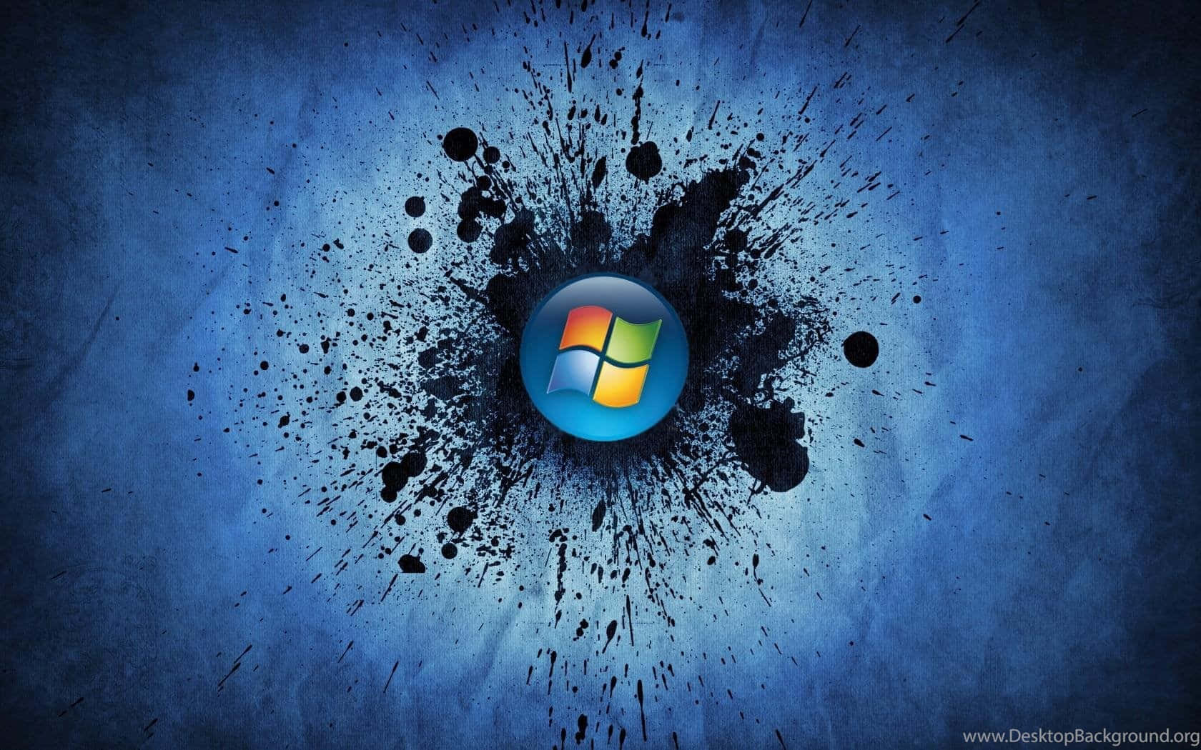 Modern Windows Desktop designed with a Cool Blue Theme Wallpaper