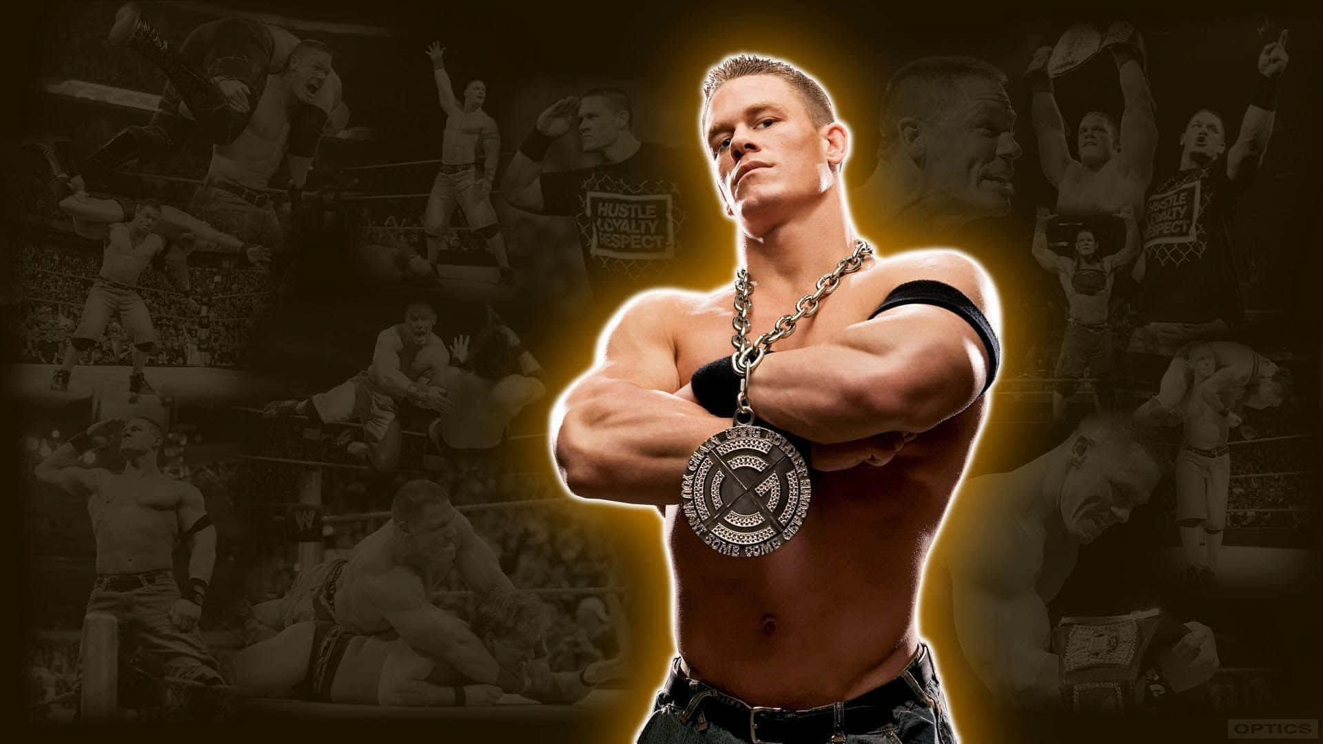 Cool WWE Cena med krydsede arme baggrundsbillede Wallpaper