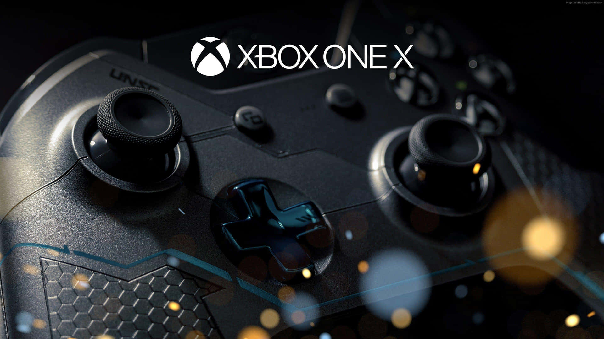 Xbox One X-controller med et skinnede lys Wallpaper
