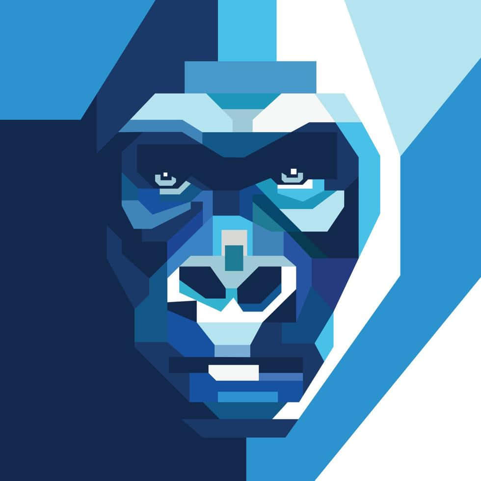 Blue Geometric Gorilla Cool Xbox Profile Picture