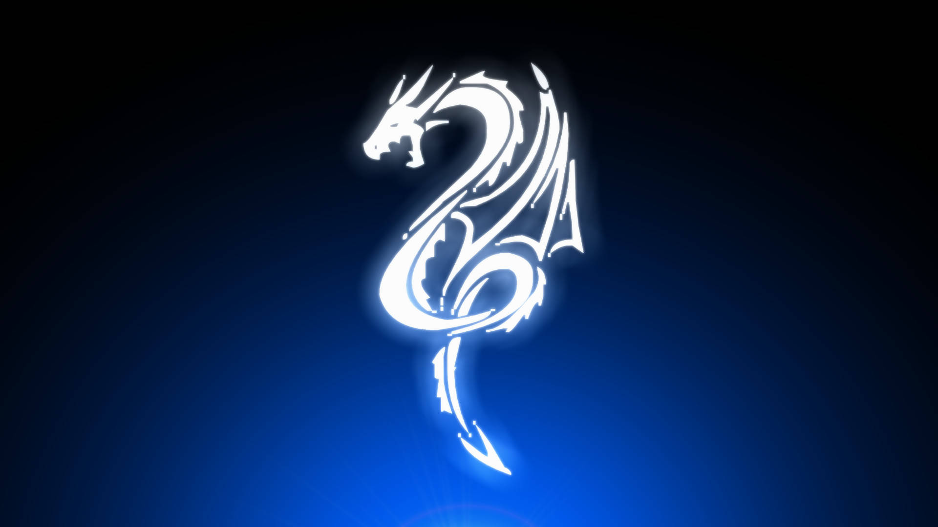 Elsímbolo De Dragón Más Genial En Blanco Fondo de pantalla