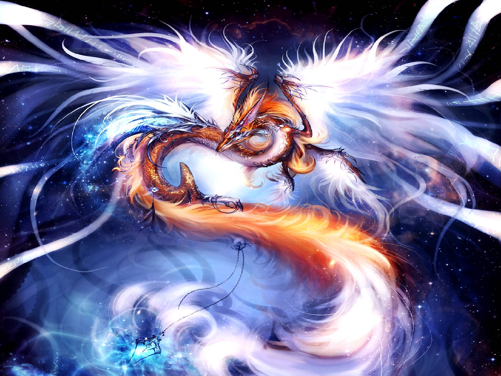 Den køligste Dragon God Of The Wind Digital Art Wallpaper