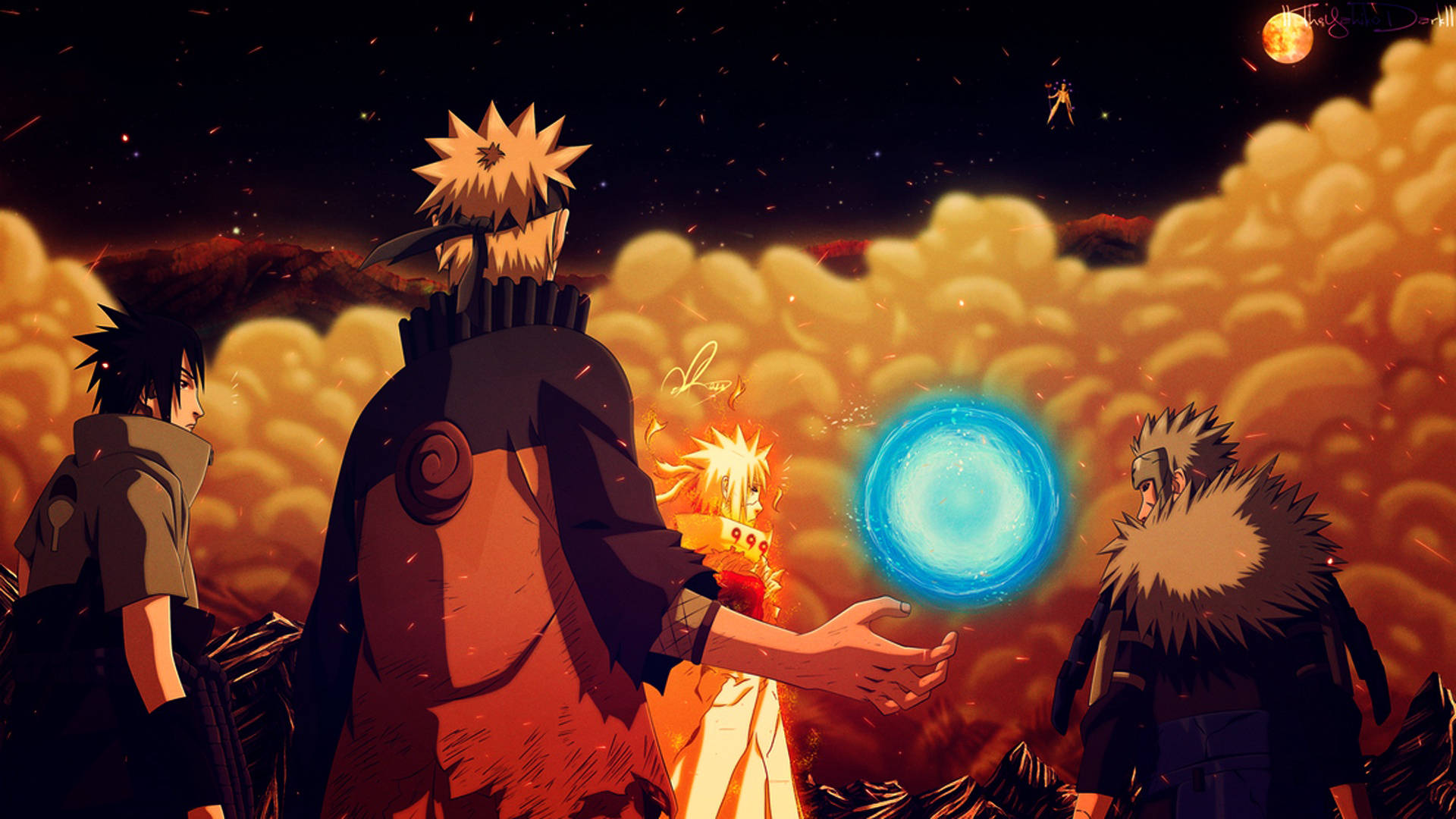 Coolest Naruto With Glowing Light Wallpaper