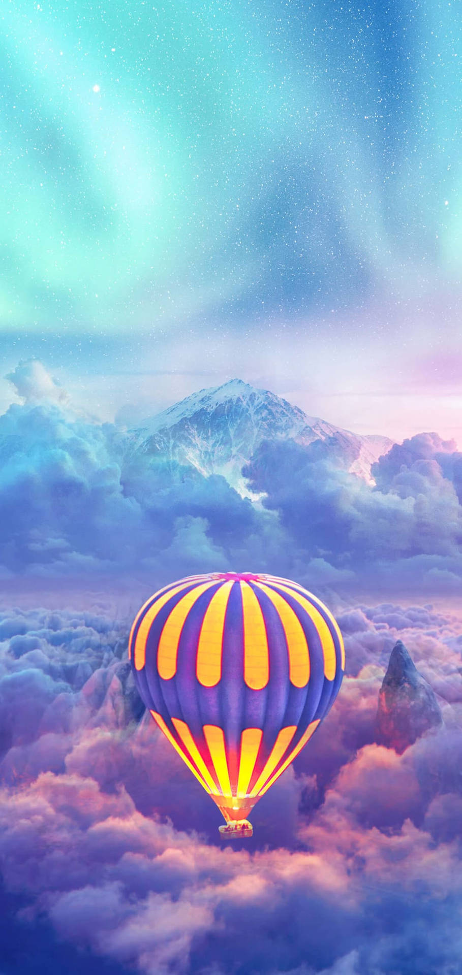 Coolest Parachute On Aesthetic Clouds Background