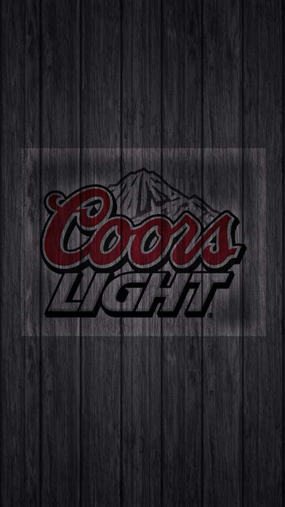 Coors Light Logo Painted On A Wooden Door Wallpaper