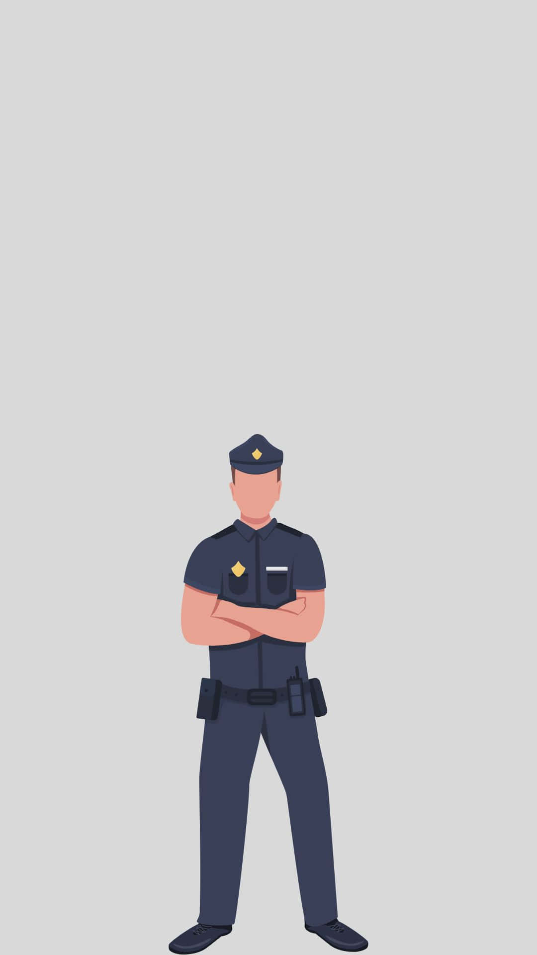 Digital Kunstværk Af En Politibetjent Med Overkorsede Arme Wallpaper