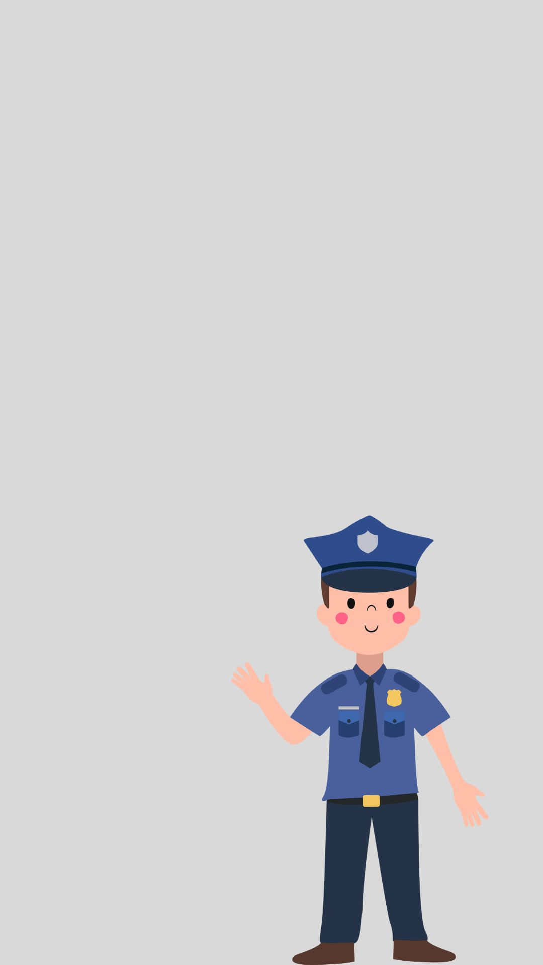 Obrade Arte Digital De Un Policía Sonriendo Y Saludando. Fondo de pantalla