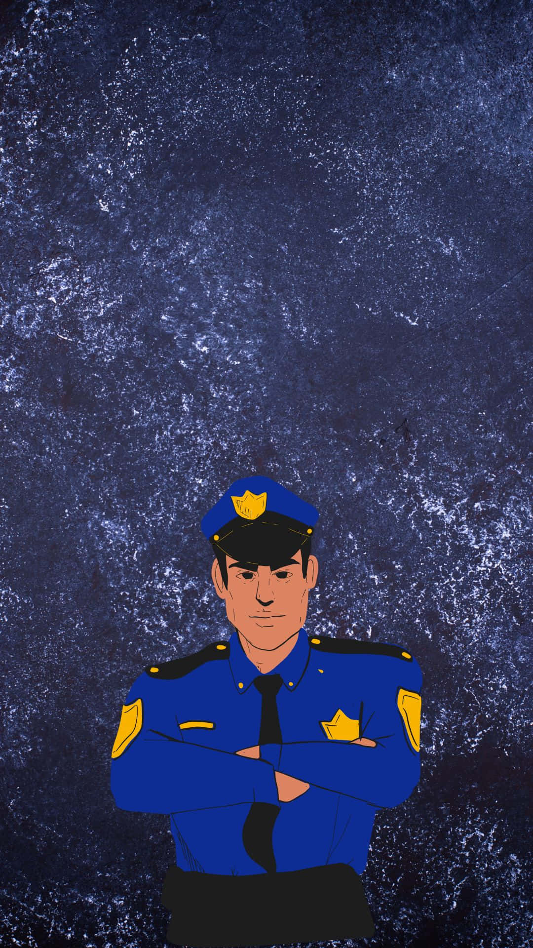 Digitalkunst af politibetjent med armene krydset Wallpaper