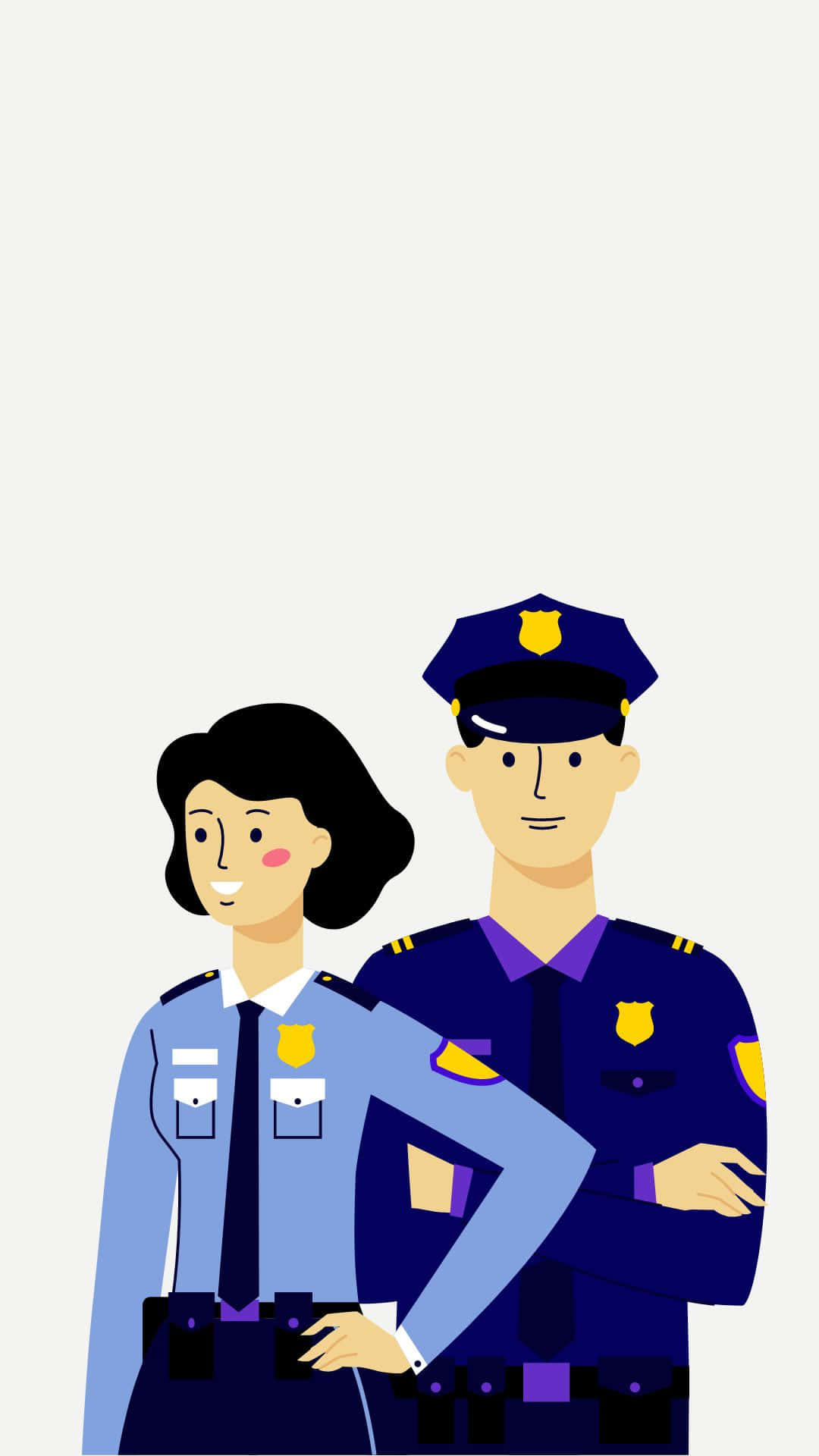 Ilustraciónvectorial Digital De Un Policía En Estilo De Dibujo Animado. Fondo de pantalla