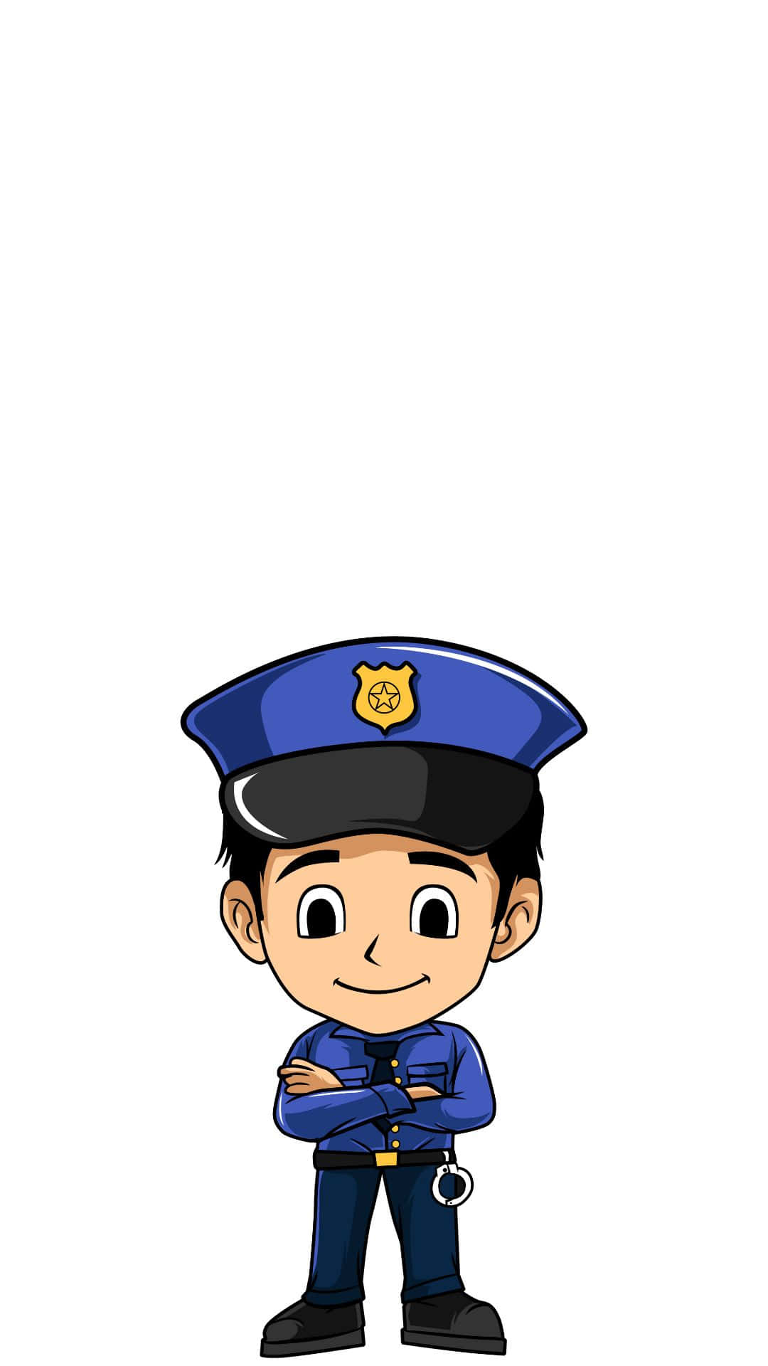 Cute Cop In Uniform With Arms Crossed Wallpaper